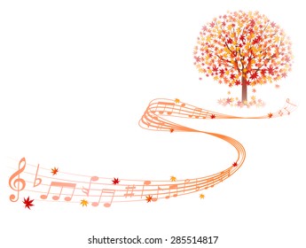 Maple autumn leaves note