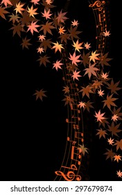 Maple autumn leaves note