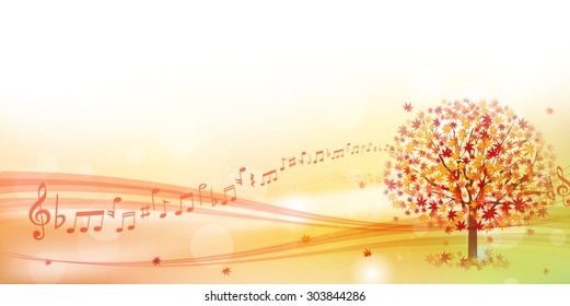 Maple autumn leaves note