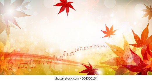 Maple autumn leaves note