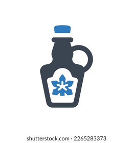 Ahornflaschensymbol. Illustration einzeln auf weißem Hintergrund