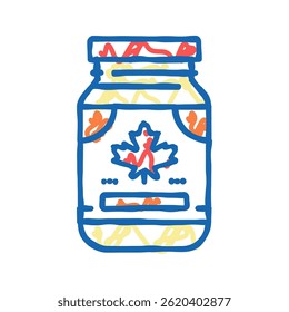 maple butter bottle doodle icon sketch vector. maple butter bottle sign. isolated symbol illustration
