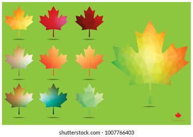 maple canada polygonal geometric collection. vector eps 10.