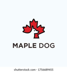 Logo de Maple dog. icono de canadá