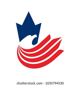 maple eagle vector logo. hawk and phoenix and maple leaf logo vector.
