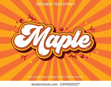 plantilla de efecto de texto modificable maple para el logotipo de estilo de fuente	