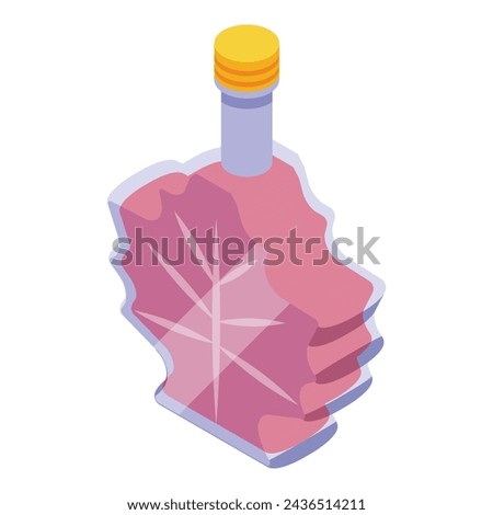Maple essence syrup product icon isometric vector. Sugary sticky nectar bottle. Tree natural extract
