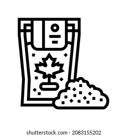 maple flakes bag packaging line icon vector. maple flakes bag packaging sign. isolated contour symbol black illustration