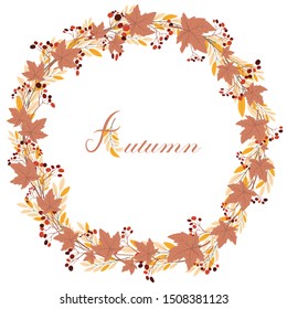 Maple floral wreath for autumn season