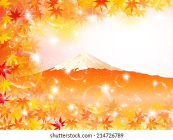 Maple foliage Mount Fuji