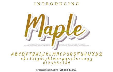 Maple Font Stylish brush painted an uppercase vector letters, alphabet, typeface