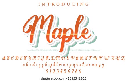 Maple Font Stylish brush painted an uppercase vector letters, alphabet, typeface