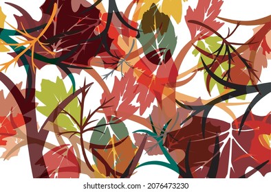 Maple forest leaves colourful design