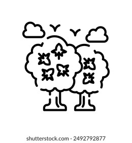 Maple Forest Outline Icon, Vector illustration