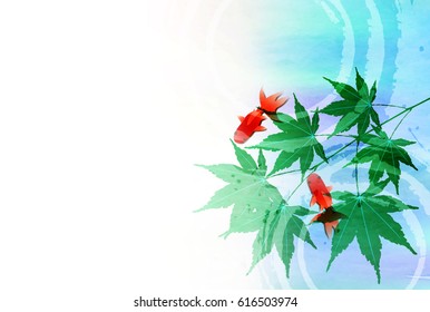 Maple goldfish hot summer sightseeing background
