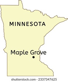 Maple Grove city location on Minnesota state map