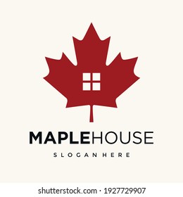 maple house logo design vector.