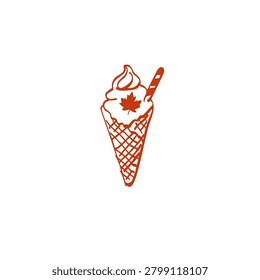 Maple ice cream cone