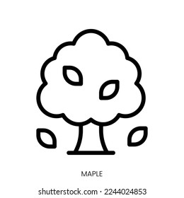 maple icon. Line Art Style Design Isolated On White Background