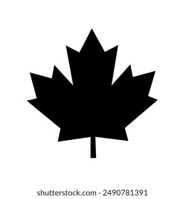 maple icon vector with flat design.maple leaf silhouette