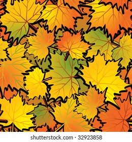 Maple leaf abstract background. Seamless. Vector illustration.