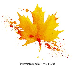 maple leaf in abstract grunge painted texture. EPS10 vector illustration.