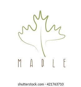 maple leaf abstract outline vector design template