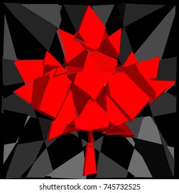 Maple Leaf abstract polygonal design background