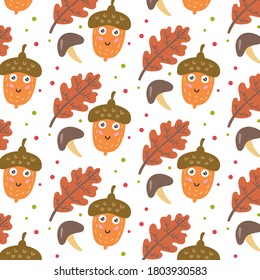 Ahornblattkorn, nahtloses Muster. Vektorhintergrund