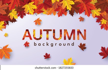 maple leaf, autumn orange vector background