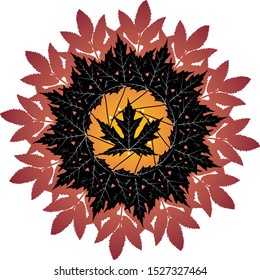Maple leaf autumn vector circle