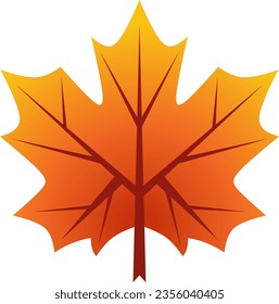 Maple leaf autumn vector illustration. Maple fall season icon with gradient color. Autumn leaf graphic resource for icon, sign, symbol or decoration. Fall season leaf icon for design hygge and cozy