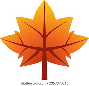 Ilustración vectorial de la hoja de arce de otoño. Icono de la temporada de caída de arce con color de gradiente. Recurso gráfico de hoja de otoño para icono, signo, símbolo o decoración. Icono de la hoja de temporada de otoño para el diseño híbrido y acogedor