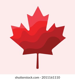 maple leaf badge sticker vector
