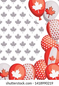 Maple leaf balloon and canada symbol design