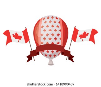 Maple leaf balloon and canada symbol design
