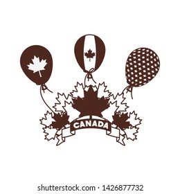 Maple leaf balloon and canada symbol design