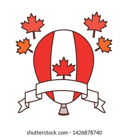 Maple leaf balloon and canada symbol design