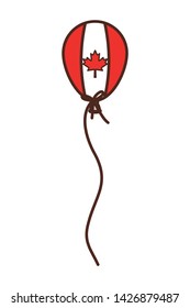 Maple leaf balloon and canada symbol design