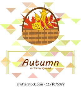 maple leaf basket mushroom autumnal vector 