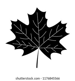  Maple Leaf - black vector icon