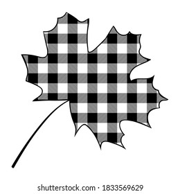 Maple leaf buffalo plaid. Stylish autumn maple leaf with a buffalo plaid pattern.