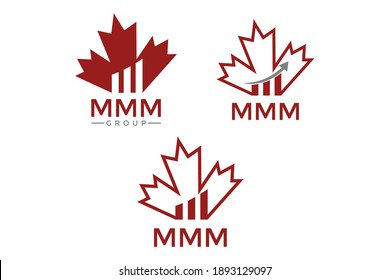 maple leaf business logo design graphic template	
