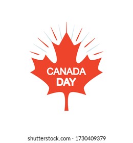 Maple leaf with Canada day design over white background, silhouette style, vector illustration