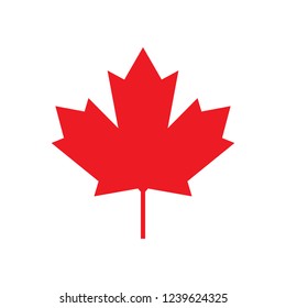 Maple leaf for Canada flag, Maple symbol, Vector illustration of maple leaf Canada flag on white background.