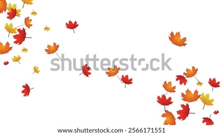 Maple Leaf- Canada Golden Background Transparent Vector. Leaves Decoration Illustration. Yellow Realistic Plant. Nature Leaf Design.