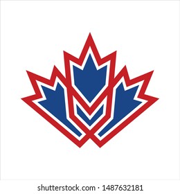 Maple Leaf. Canada icon. Vector logo.