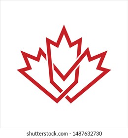 Maple Leaf. Canada icon. Vector logo.