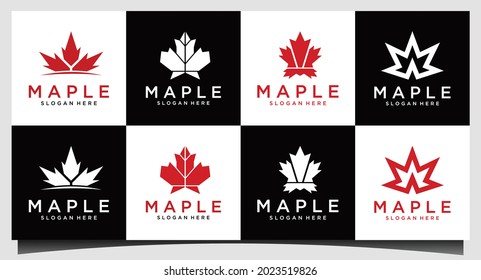 maple leaf canada logo design vector