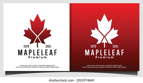 maple leaf canada logo design vector